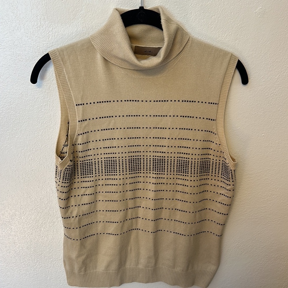 {i.e} Cowl Turtleneck Tan Tank Sweater Shirt 90's Size Medium
